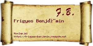 Frigyes Benjámin névjegykártya