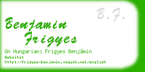 benjamin frigyes business card